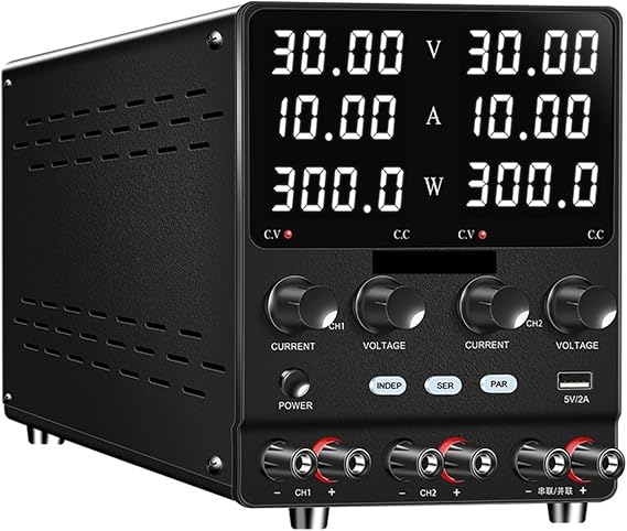 4 in 1 Dual-Channel Power Supply Variable, 30V 10A Adjustable Bench Switch Source Programmable Voltage Stabilizer for Phone Repair High Precision, Wide Range(Dual Channel 30V 10A)