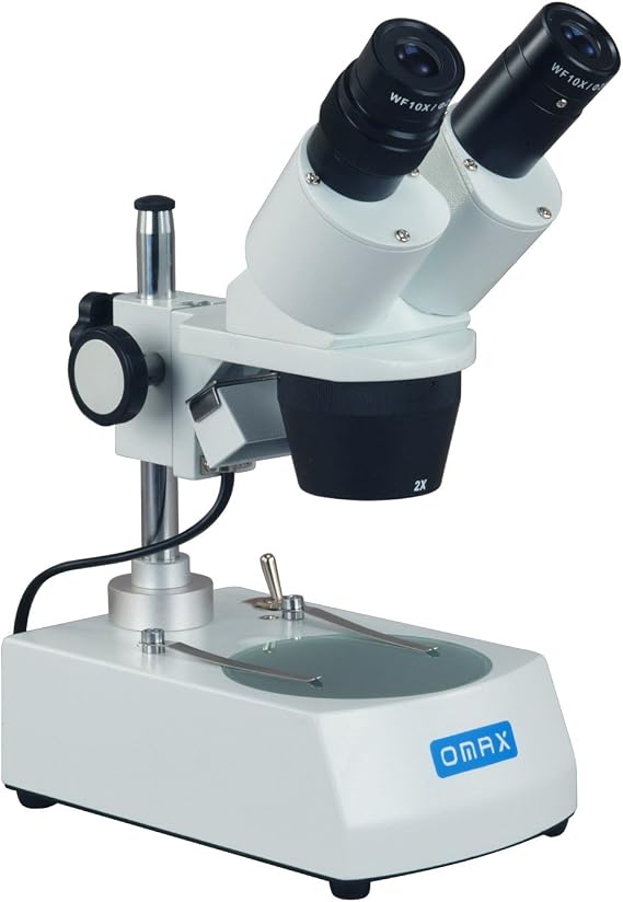 OMAX 20X-40X Binocular Stereo Microscope with Reflected (Top) and Transmitted (Bottom) Lights