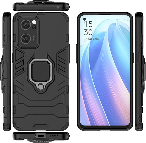 Case for Oppo Reno 7 5G Case Cover,Magnetic Car Mount Bracket Shell Case for Oppo Reno 7 5G PFJM10 Case Black