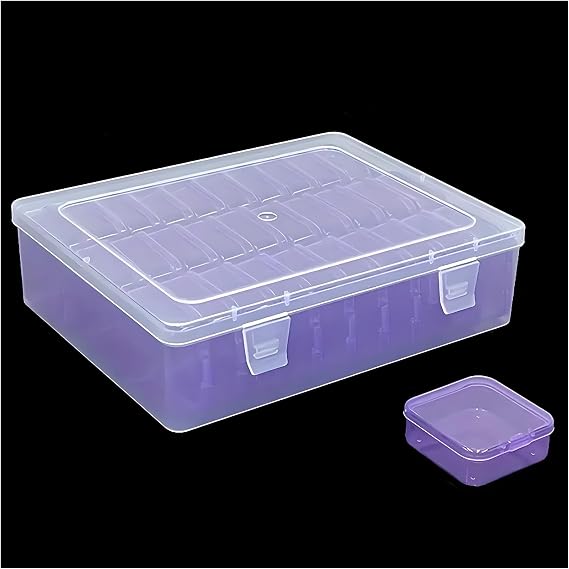 31-Piece Purple Plastic Boxes, Mixed Sizes, Portable Projects