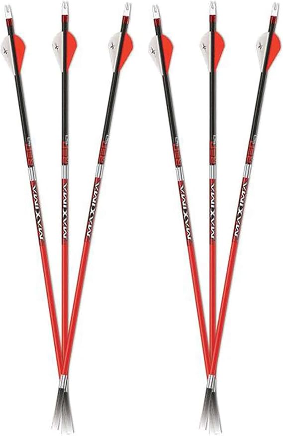 Carbon Express Maxima RED Small Diameter .300 Arrows 6-Pack - Red/Black