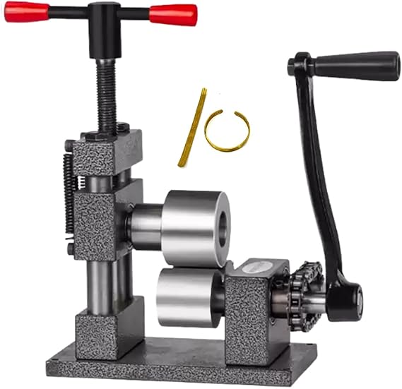 Metal Ring Bender Ring Spoon Bending Bender Shaping Blanks Machine Tool for Spoon Rings,Metal Bender,Hand Crank Bending Machine for Ring Bracelet, Manual Rolling Mill Machine Jewelry Tools