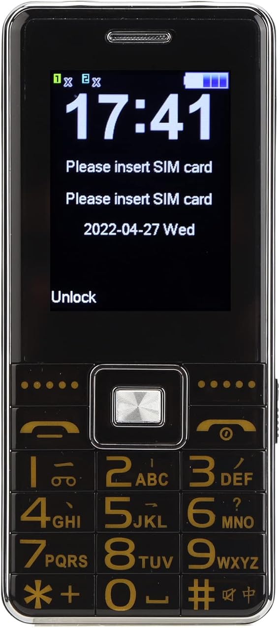 Unlocked Android Phone Cell Phone Senior, 2G 6800mah Multifunction Mobile Phone, Large Capacity Dual Card, Dual Standby Big Button Loud Cell Phone for Seniors Black