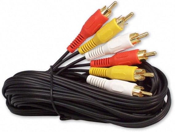 12 Foot RCA Audio/Video Cable 3 Male to 3 Male