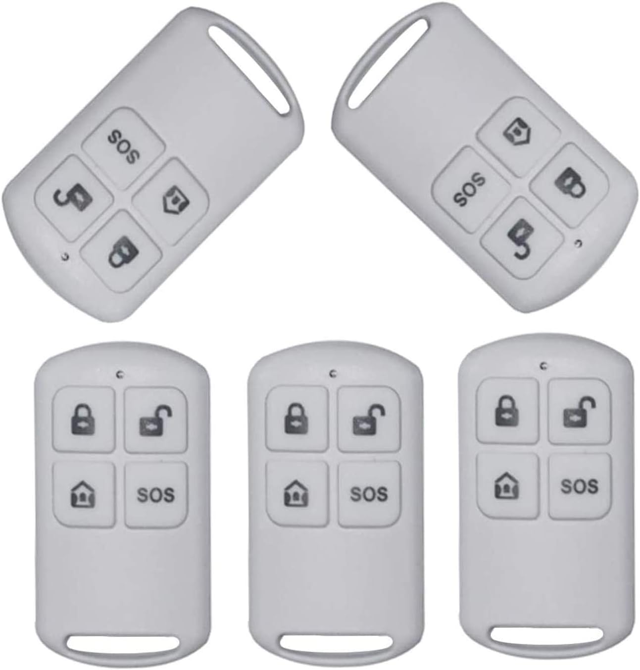 JCHENG 433MHz Keychain Remote Control for Alarm System Security 5Pack