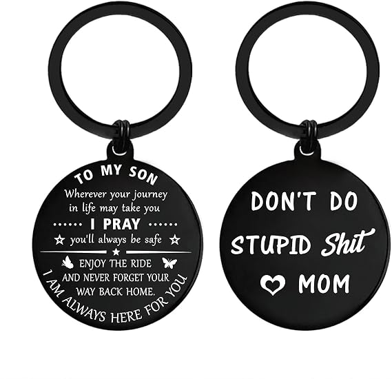 ENGZHI Son Christmas Keychain, Son Gifts for Teen Boys Stocking Stuffers 2026, Men's Birthday Fathers Day Valentines Present