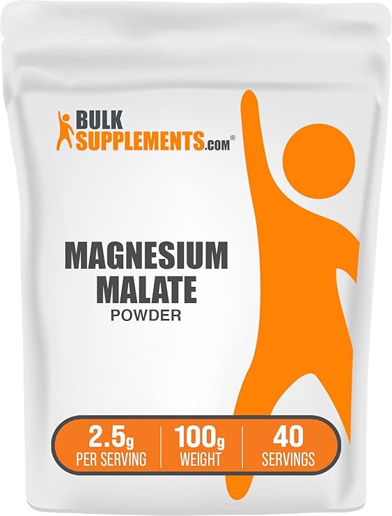 Magnesium Malate Powder - Magnesium Supplements, High Bioavailabilty - Unflavored & Gluten Free, 2.5g per Serving, 100g (3.5 oz) (Pack of 1)