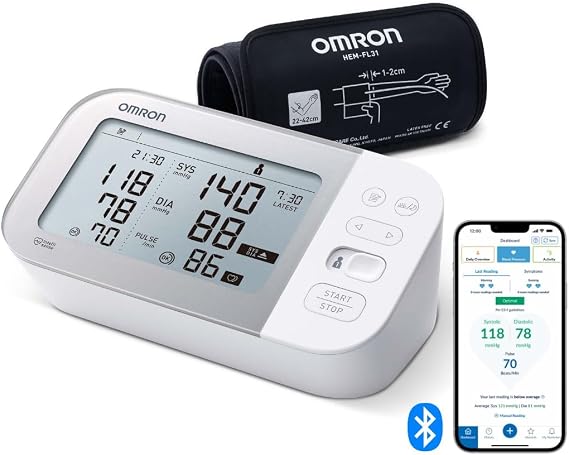 OMRON X7 Smart Tensiometre Bras connecté - Détecte les risques de fibrillation auriculaire (AFib), Bluetooth