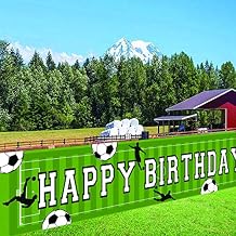 Large Soccer Party Party Banner Decoration - Soccer Sport Birthday Party Supplies Photo Booth Prop Wall Decorations for Indoor/Outdoor(8.2 1.5ft)