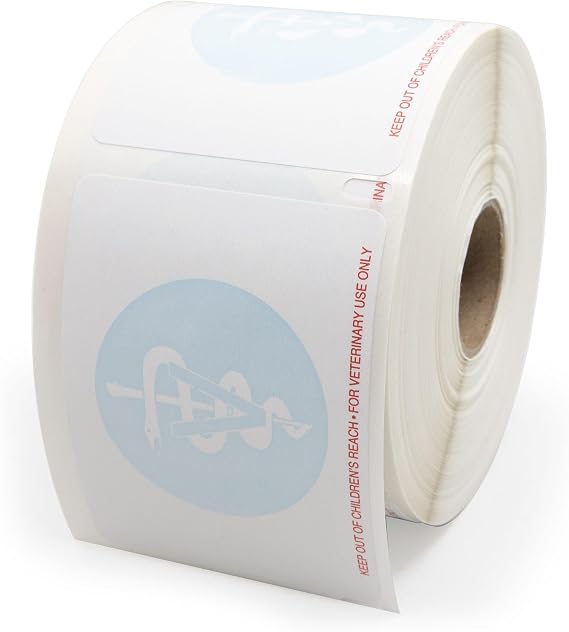 LabelValue Veterinary Prescription Labels with Caduceus - 2-1/8 x 2-3/4 in Direct Thermal - for Veterinary Use Only - 500 Labels/Roll - Compatible with Dymo LabelWriter 450