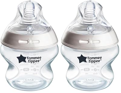Tommee Tippee Baby Bottles, Natural Start Anti-Colic Baby Bottle with Slow Flow Breast-Like Nipple, 5oz, 0m, Baby Feeding Essentials, Pack of 2