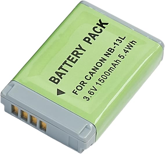 1500mAh NB-13L Battery Compatible with Canon PowerShot SX740 HS, G1 X Mark III, G5 X, G5 X Mark II, G7 X, G7 X Mark II, G7 X Mark III, G9 X, G9 X Mark II, SX620 HS, SX720 HS Digital Cameras