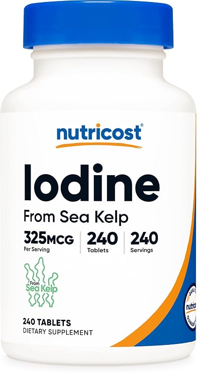 Nutricost Iodine (Natural Iodine from Sea Kelp) 325mcg, 240 Tablets