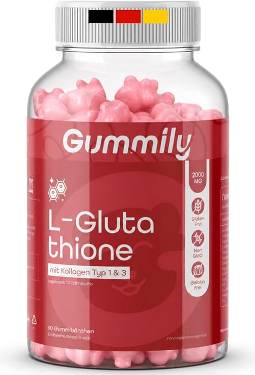 Premium L-Glutathione Gummies with Collagen Type 1 & 3 - High Dose - Total 13 Nutrients -Alternative of L-Glutathione Powder & L-Glutathione Capsule Gelatin-Free - Pack of 60 - Non GMO