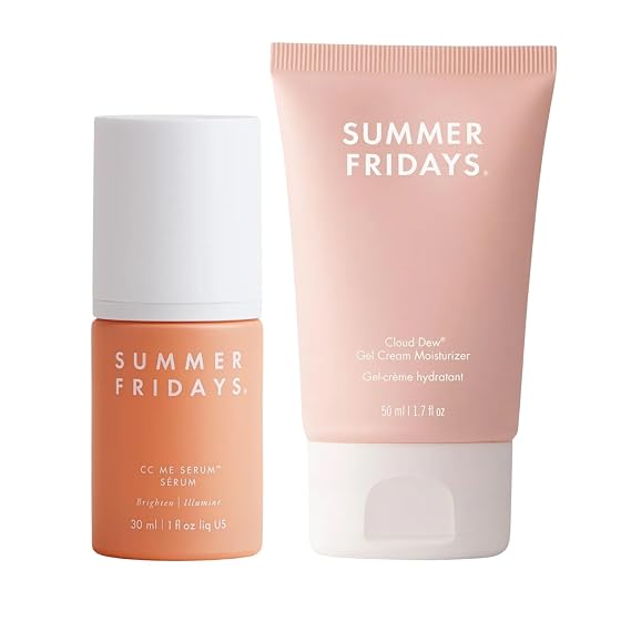 Summer Fridays Cloud Dew Gel Cream Face Moisturizer with Hyaluronic Acid & Ceramides (1.7 Fl Oz) + CC Me Vitamin C Serum with Niacinamide & Natural Antioxidants for Dark Spot Correcting (1 Fl Oz