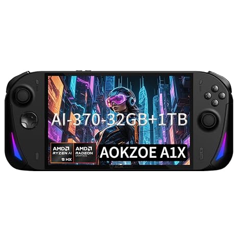 AOKZOE A1 X Gaming Handheld, Ryzen AI 9 HX 370, 8" 1920x1200, 32+1TB, Win11