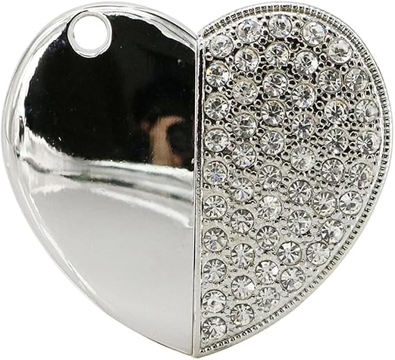 4GB Heart Shape USB Flash Drive USB Drives Memory Stick Thumb Drives USB 2.0 Disk Pen Drive Pen Drive USB Drive Date Storage Flash Disk Zip Drive USB Stick (Silver)