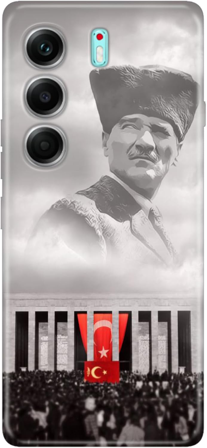 Senada Tecno Camon 40 Pro 5G CM7 ile Uyumlu Kılıf Dekoratif Silikon Baskılı Kapak Gazi Mustafa