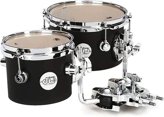 DW Design Series Concert Tom Set 5x6" & 5x8" with Mount- Black Satin