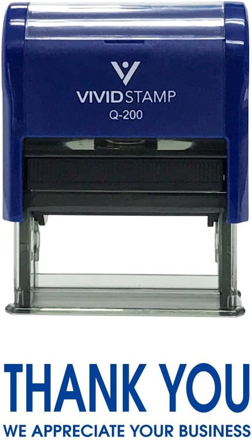 Thank You We Appreciate Your Business Self Inking Rubber Stamp (Blue Ink) - Medium