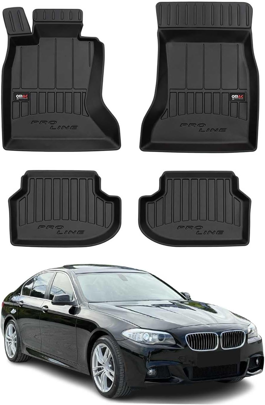 OMAC Premium Floor Mats for for BMW 5 Series F10 F11 4WD 2010-2013 TPE Black 4X