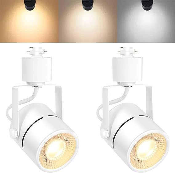 Dimmable LED Track Lighting Heads, 10W 3CCT L Type GU10 Track Light Heads Adjustable 3000K/4000K/6000K, 2PCS Ceiling Spotlight Fixtures Replacement GU10 Bulbs for Home & Commercial Space [Energy Class D]