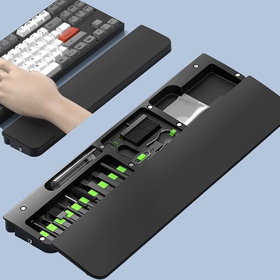 22 in1 Electronics Cleaning Kit with Ergonomic Keyboard Wrist Rest | Keyboard Wrist Support with Cleaning Kit for Typing, Gaming & Cleaning Phone Earbuds Computer Keyboard Earbuds, Lens