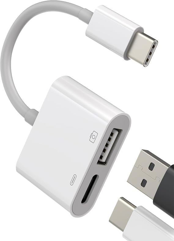 USB-C to USB Adapter(2in1) Type C Cable Accessories Thunderbolt Converter OTG 3.0 Mouse Port Dongle Compatible for Samsung for IPhone15 Pro Max Plus ipad MacBook