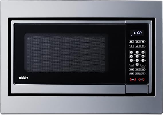 Summit 24" Built-in Microwave with Trim Kit, Stainless Steel - SMBI24