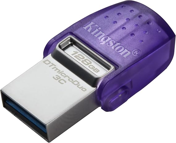 Kingston DataTraveler microDuo 3C USB Flash Drive 128GB USB Gen 3 Type-C and Type-A - DTDUO3CG3/128GB