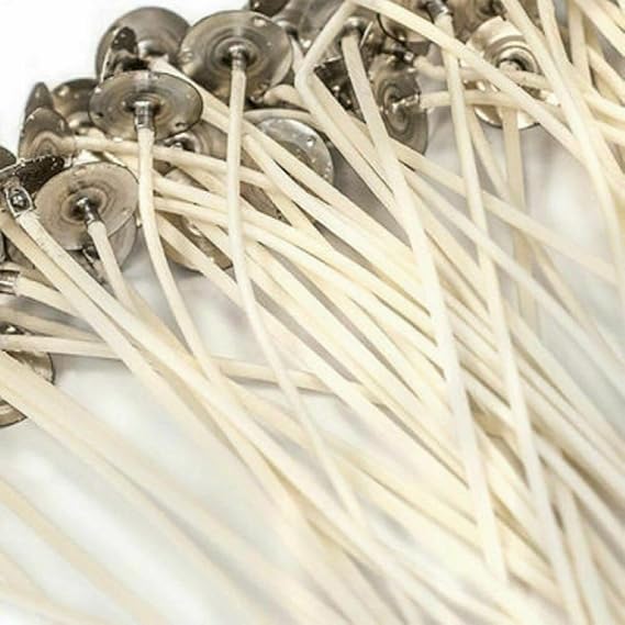 51-32-18 Zinc Core Wicks (100 Pcs) - 6" Long - Natural Candle Wicks for Making Soy, Coconut Blends, Paraffin Wax Container & Pillar Candles