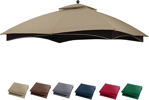 MASTERCANOPY 10x12 ft Replacement Canopy Top for #GF-12S004B-1, Khaki Plaid