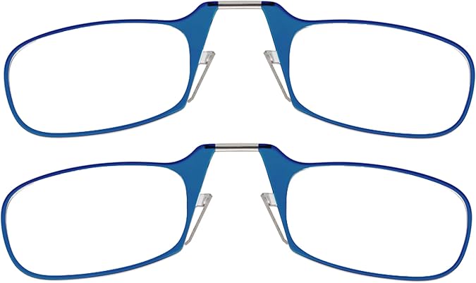 ThinOptics Multi-Pack Reading Glasses - Slim Armless Pocket Readers - 2 Pack Blue, 1.5x