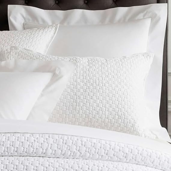 Pine Cone Hill Lodi White Solid Cotton Matelasse Sham, King
