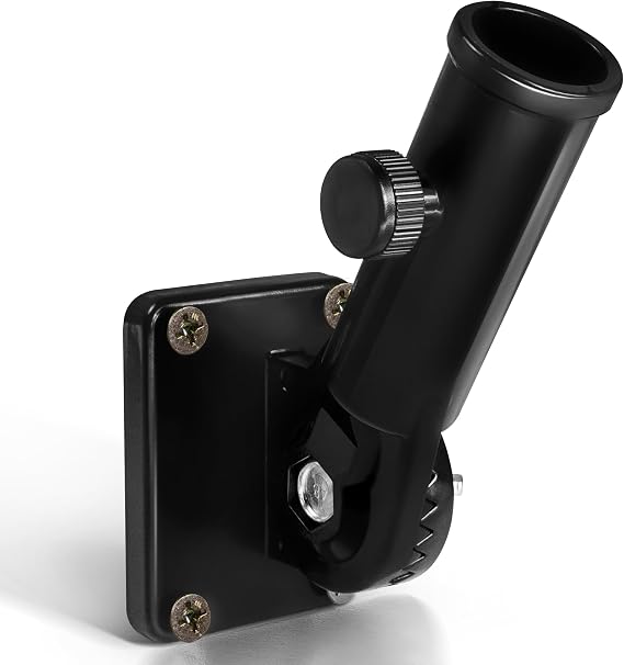 Anley Multi-Position Flag Pole Mounting Bracket with Hardwares - Made of Aluminum - Strong and Rust Free - 1" Diameter (Black)