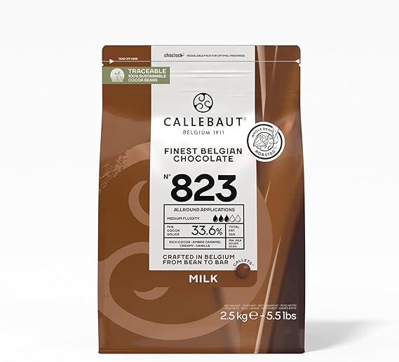 Callebaut Chocolate Milk 33.6 Percent Easi-Melt Buttons Callets 2.5 Kg
