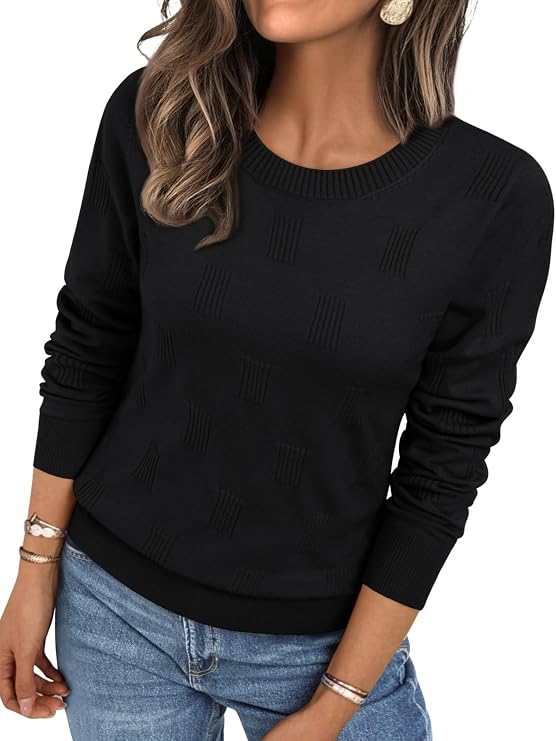 LILLUSORY Womens Sweaters Fall Fashion 2026 Lightweight Long Sleeve Knit Pullover Casual Trendy Tops Winter Clothes