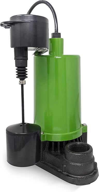 PumpSpy Sump Pump 1/2 HP - Submersible Pump, Water Removal for Basement, Crawl Space Sump Pump Kit, Iron Cast, Strong Suction at 4320 GPH, 10 Lift, 7 Amp Motor with Corrosion & Rust Resistant Housing