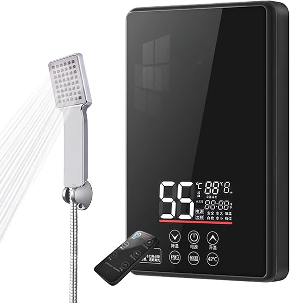 Electric Water Heater Tankless with Shower Head Instant Hot Water Heater with Temperature Display for Shower bethroom Indoor 3000W