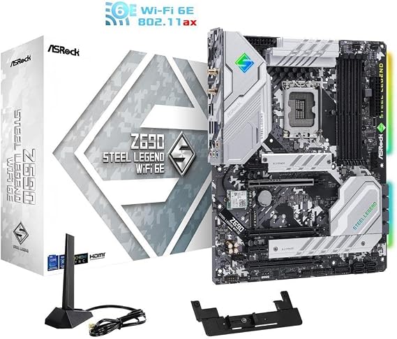 ASRock Z690 Steel Legend WiFi 6E Motherboard Compatible with Intel 12th Generation CPU LGA1700 Z690 ATX Motherboard
