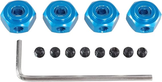 Metal 12mm hex Connector for MJX 1/10 10208 1/12 H12Y H12Y+RC car Metal Upgrade Parts Accessories(Blue)