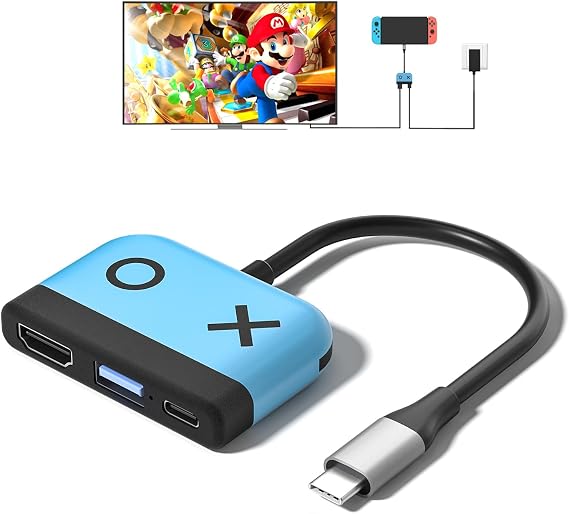 Switch Dock for Nintendo Switch/Switch OLED,Portable TV Docking Station | 4K/60HZ HDMI TV USB 3.0 Port and USB C Charging,Compatible with Nintendo Switch Steam Deck and More