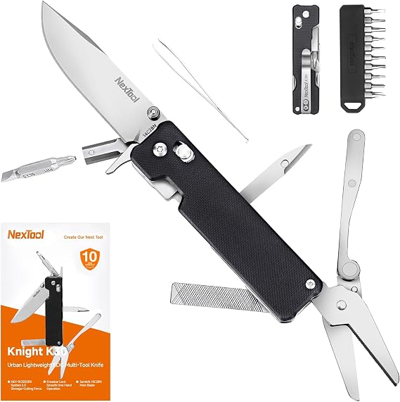 NexTool Knight K30 Multitool, 11-in-1 Folding Tool (2.76'' Blade, 10 Bits)