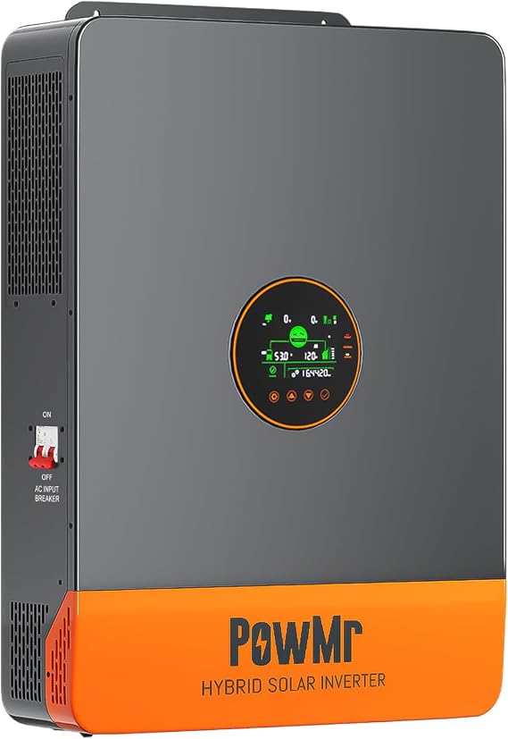 PowMr Hybrid Solar Inverter 12000W, 48V to 120/240V Split Phase Inverter, w/ 200A MPPT, Peak Power 24000W, Max PV 6.6KW, UP 6Unit Parallel, 48V Li/Lead-Acid/User Defined/Battery-Less, Off-Grid Systems