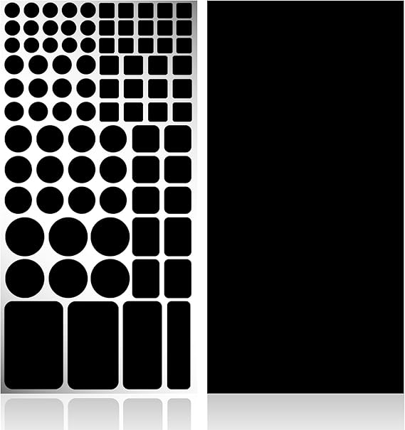 LED Light Blocking Stickers,Blackout Stickers for Electronic,2 Sheets LED Light Blocking Covers, LED Covers Blackout, Dimming 100% of LED Lights, (1 Cut Out + 1 Uncut)