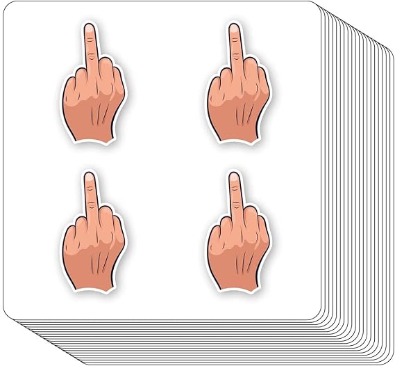 Middle Finger Stickers 1in for Scrapbooking, Arts, Craft, Kids DIY, Calendars Journals 80-Pack