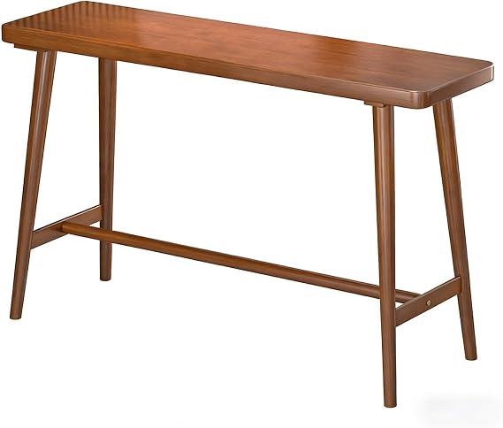 Solid Wood Bar Table,Natural Wood High Top Narrow Long Table,Sleek Modern Design for Home Balcony Against Wall Use(Chair not Included in Product)(120x40x105cm/47.2x15.7x41.3in)