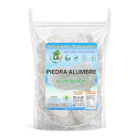 Alum Stone (Piedra de Alumbre) - 4 oz - Multi-Purpose Crystal for Skin Care and Healing - Natural Deodorant & Antiperspirant | Shaving Stone: