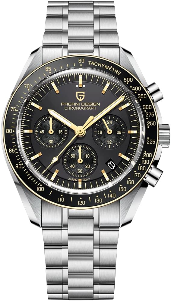Pagani Design 1701 V6 Moon Wristwatch Men's Quartz Chronograph Watches Japan VK63 Movement Stainless Steel Waterproof Sports Watch