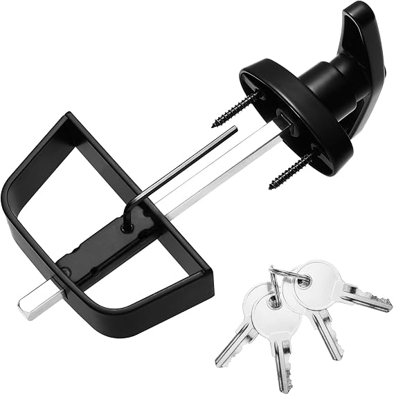 Shed Door Latch, Safe and Durable, Premium Shed Locks with 4 Keys, Widely Use, T-Handle Lock Kit for Storage Barn, Chicken Coops, Camper, Easy to Install, 412" and 512" Stem